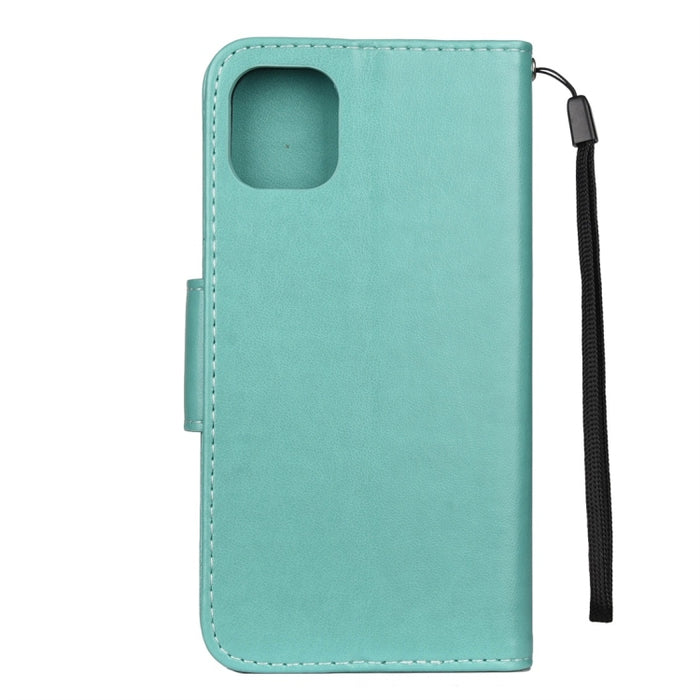 Estuche de cuero con tapa horizontal con patrón de flores de mariposa con soporte y ranuras para tarjetas y billetera, For iPhone 11 Pro, For iPhone 11, For iPhone 11 Pro Max
