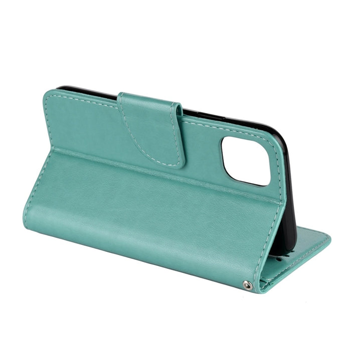 Estuche de cuero con tapa horizontal con patrón de flores de mariposa con soporte y ranuras para tarjetas y billetera, For iPhone 11 Pro, For iPhone 11, For iPhone 11 Pro Max