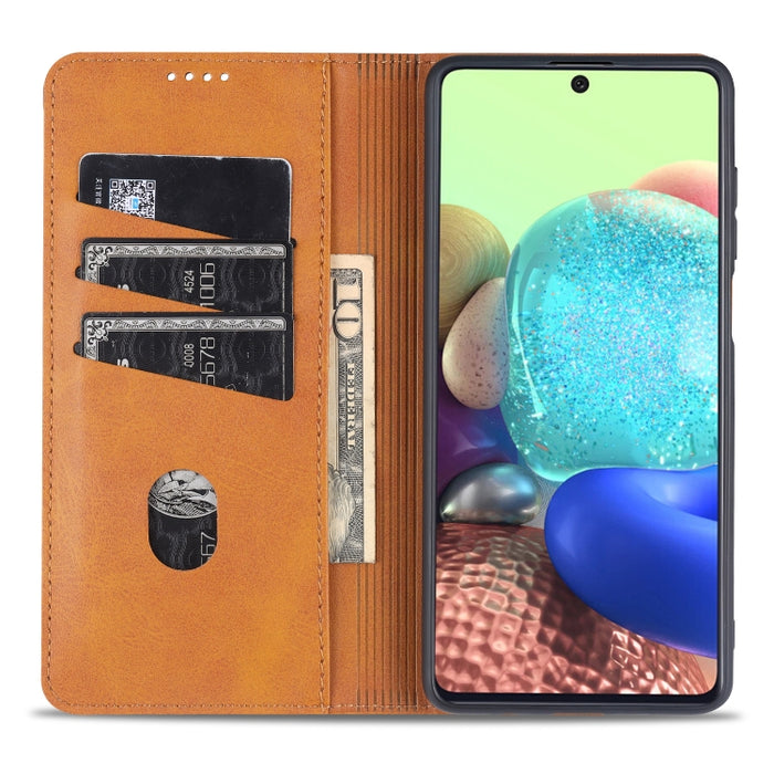 AZNS Estuche de cuero con tapa horizontal con textura de becerro magnético con ranuras para tarjetas y soporte y billetera, For Samsung Galaxy A12, For Samsung Galaxy S21 5G, For Xiaomi Mi 10T Lite 5G