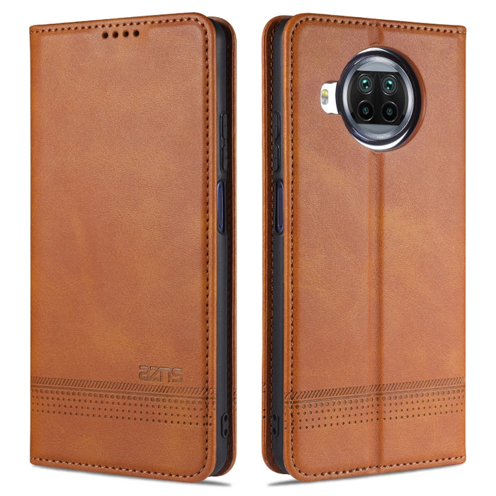 AZNS Estuche de cuero con tapa horizontal con textura de becerro magnético con ranuras para tarjetas y soporte y billetera, For Samsung Galaxy A12, For Samsung Galaxy S21 5G, For Xiaomi Mi 10T Lite 5G