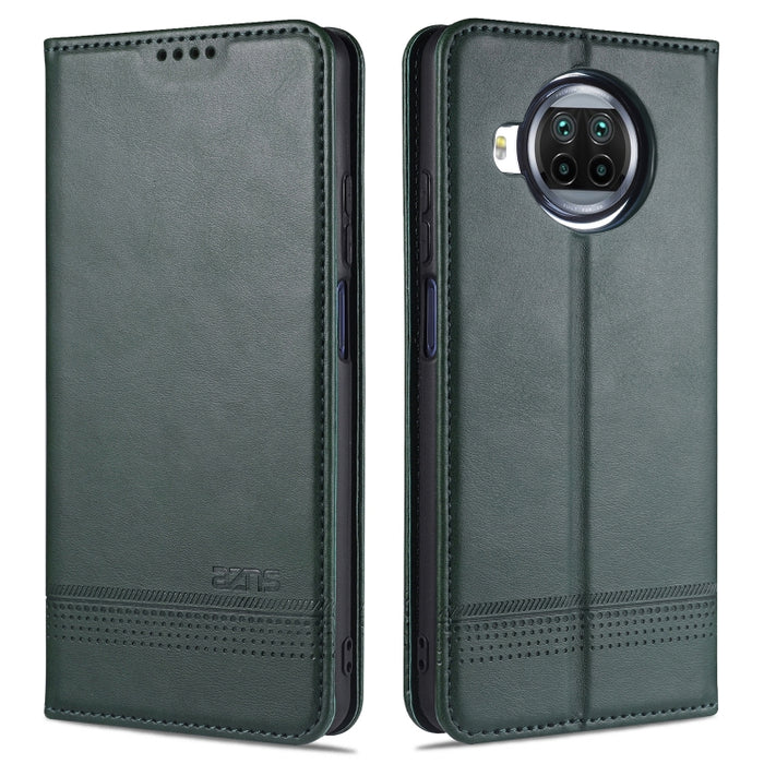 AZNS Estuche de cuero con tapa horizontal con textura de becerro magnético con ranuras para tarjetas y soporte y billetera, For Samsung Galaxy A12, For Samsung Galaxy S21 5G, For Xiaomi Mi 10T Lite 5G