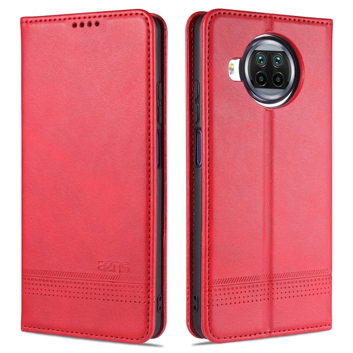 AZNS Estuche de cuero con tapa horizontal con textura de becerro magnético con ranuras para tarjetas y soporte y billetera, For Samsung Galaxy A12, For Samsung Galaxy S21 5G, For Xiaomi Mi 10T Lite 5G