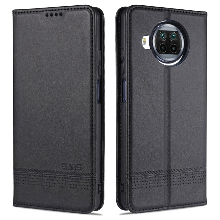 AZNS Estuche de cuero con tapa horizontal con textura de becerro magnético con ranuras para tarjetas y soporte y billetera, For Samsung Galaxy A12, For Samsung Galaxy S21 5G, For Xiaomi Mi 10T Lite 5G