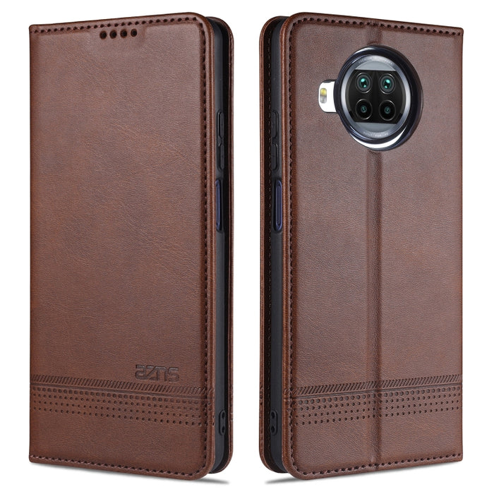 AZNS Estuche de cuero con tapa horizontal con textura de becerro magnético con ranuras para tarjetas y soporte y billetera, For Samsung Galaxy A12, For Samsung Galaxy S21 5G, For Xiaomi Mi 10T Lite 5G