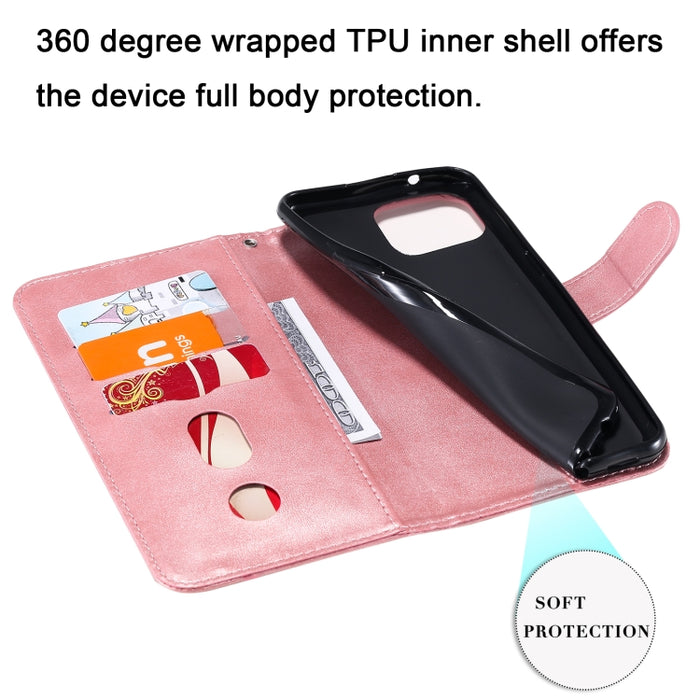 Estuche de cuero con tapa horizontal y cremallera con textura de becerro a la moda con soporte, ranuras para tarjetas y billetera, For OPPO F17 Pro / A93, For OPPO Realme 5 / 5s / C3, For Google Pixel 4a 4G, For Google Pixel 5 XL / Pixel 4a 5G         ...