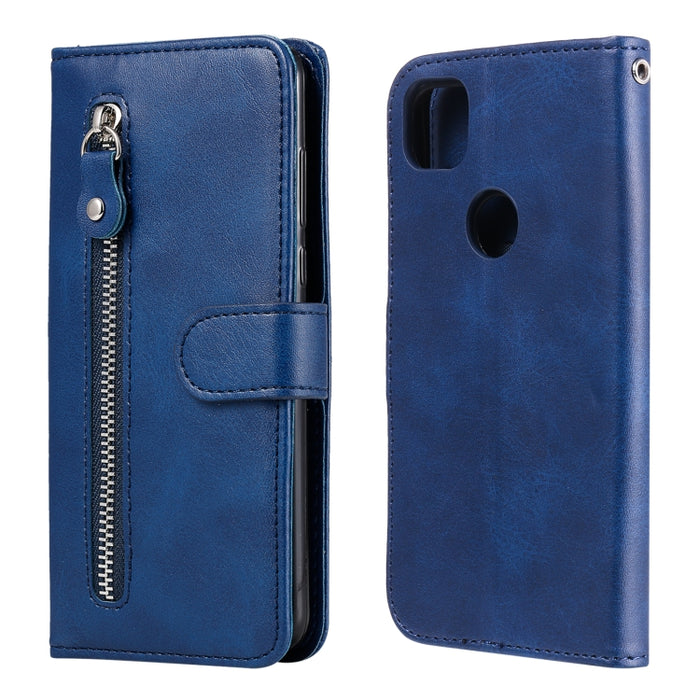 Estuche de cuero con tapa horizontal y cremallera con textura de becerro a la moda con soporte, ranuras para tarjetas y billetera, For OPPO F17 Pro / A93, For OPPO Realme 5 / 5s / C3, For Google Pixel 4a 4G, For Google Pixel 5 XL / Pixel 4a 5G         ...