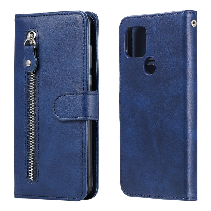 Estuche de cuero con tapa horizontal y cremallera con textura de becerro a la moda con soporte, ranuras para tarjetas y billetera, For OPPO F17 Pro / A93, For OPPO Realme 5 / 5s / C3, For Google Pixel 4a 4G, For Google Pixel 5 XL / Pixel 4a 5G         ...