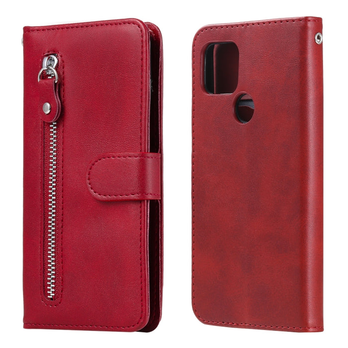 Estuche de cuero con tapa horizontal y cremallera con textura de becerro a la moda con soporte, ranuras para tarjetas y billetera, For OPPO F17 Pro / A93, For OPPO Realme 5 / 5s / C3, For Google Pixel 4a 4G, For Google Pixel 5 XL / Pixel 4a 5G         ...