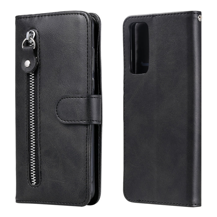 Estuche de cuero con tapa horizontal y cremallera con textura de becerro a la moda con soporte, ranuras para tarjetas y billetera, For OPPO F17 Pro / A93, For OPPO Realme 5 / 5s / C3, For Google Pixel 4a 4G, For Google Pixel 5 XL / Pixel 4a 5G         ...