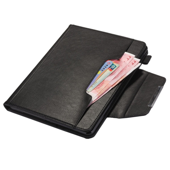 Para iPad 10.2 pulgadas Business Style Funda de cuero con tapa horizontal con soporte y ranura para tarjeta y marco de fotos y billetera