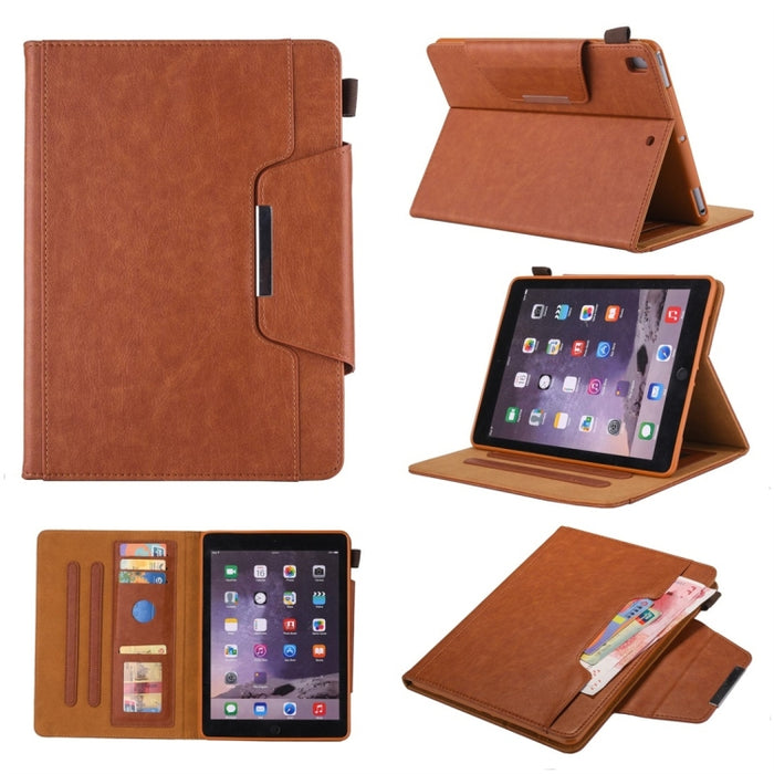 Para iPad 10.2 pulgadas Business Style Funda de cuero con tapa horizontal con soporte y ranura para tarjeta y marco de fotos y billetera