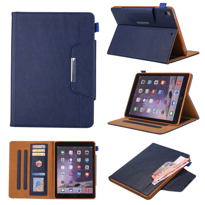 Para iPad 10.2 pulgadas Business Style Funda de cuero con tapa horizontal con soporte y ranura para tarjeta y marco de fotos y billetera