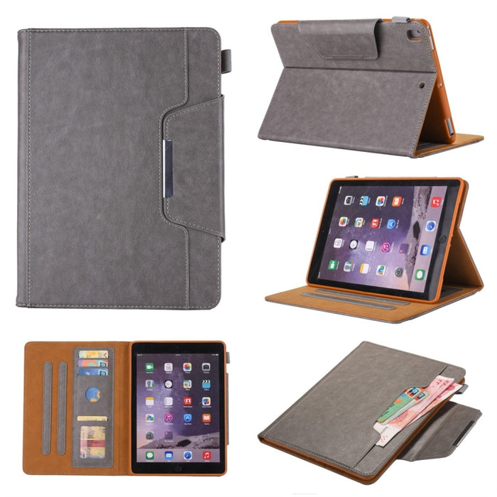 Para iPad 10.2 pulgadas Business Style Funda de cuero con tapa horizontal con soporte y ranura para tarjeta y marco de fotos y billetera