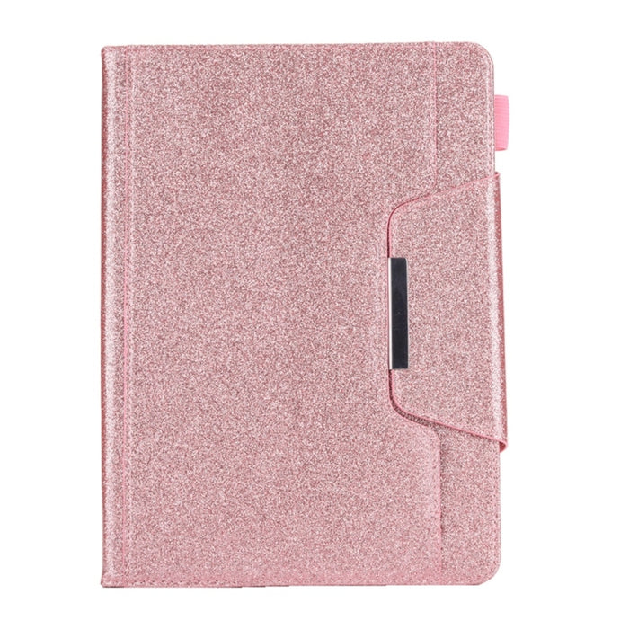 Para iPad 10.2 pulgadas Glitter Powder Funda de cuero con tapa horizontal con soporte y ranura para tarjeta y marco de fotos y billetera