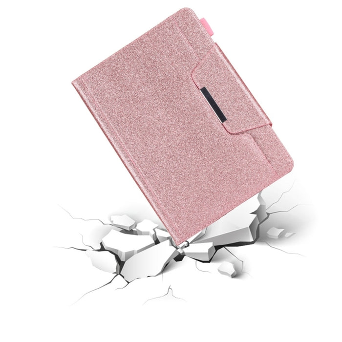 Para iPad 10.2 pulgadas Glitter Powder Funda de cuero con tapa horizontal con soporte y ranura para tarjeta y marco de fotos y billetera