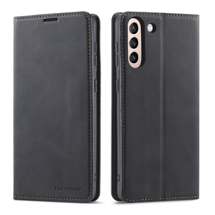 Forwenw Dream Series Oil Edge Fuerte magnetismo Funda de cuero con tapa horizontal con soporte y ranuras para tarjetas y billetera y marco de fotos, For Samsung Galaxy S21 5G, For Samsung Galaxy S21+ 5G, For Samsung Galaxy S21 Ultra 5G                 ...