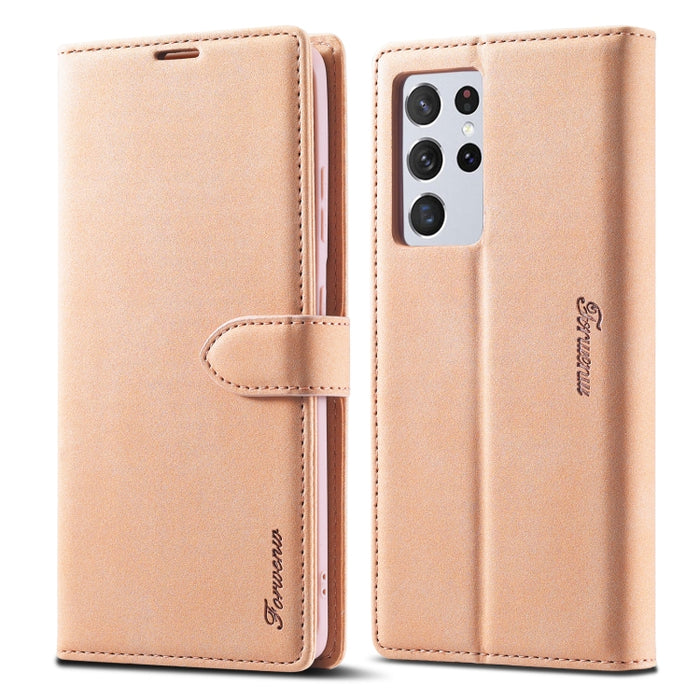 Forwenw F1 Series Matte Strong Magnetism Funda de cuero con tapa horizontal con soporte y ranuras para tarjetas y billetera y marco de fotos, For Samsung Galaxy A12, For Samsung Galaxy A32 5G, For Samsung Galaxy S21 5G, For Samsung Galaxy S21+ 5G      ...