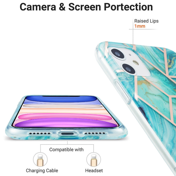 Estuche protector de TPU con patrón de mármol de galvanoplastia 3D