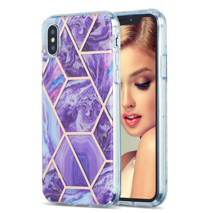 Estuche protector de TPU con patrón de mármol de galvanoplastia 3D