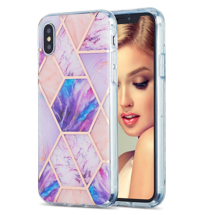 Estuche protector de TPU con patrón de mármol de galvanoplastia 3D