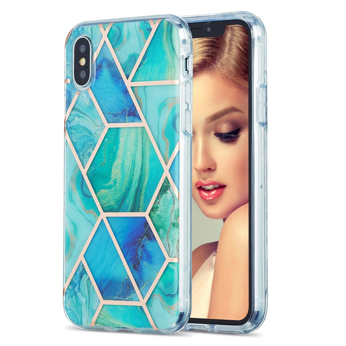 Estuche protector de TPU con patrón de mármol de galvanoplastia 3D