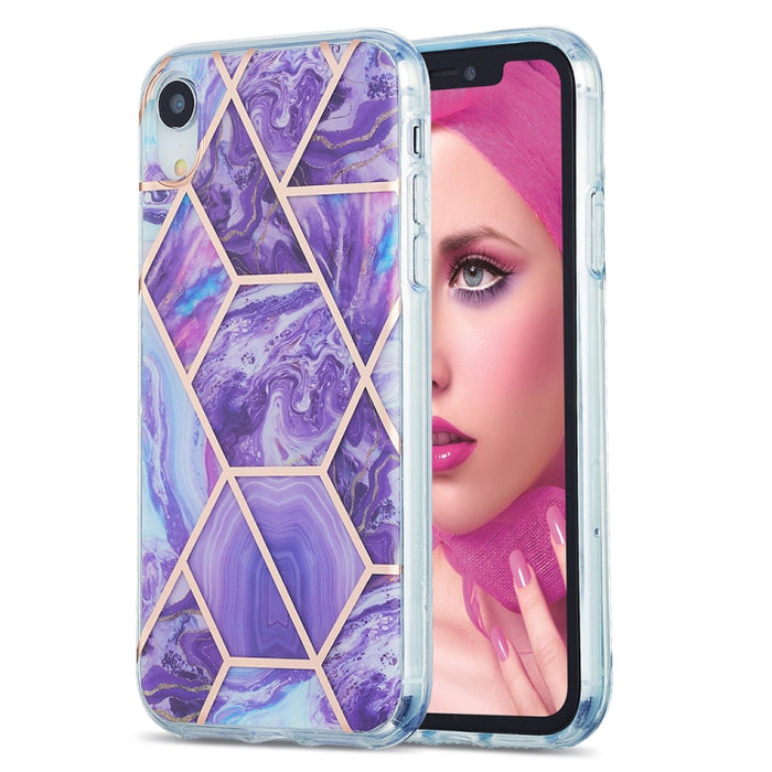 Estuche protector de TPU con patrón de mármol de galvanoplastia 3D