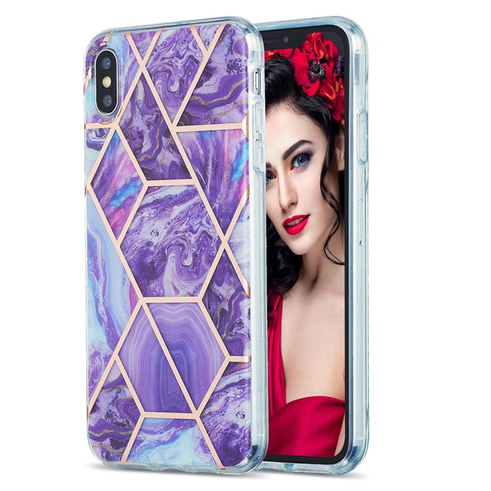 Estuche protector de TPU con patrón de mármol de galvanoplastia 3D