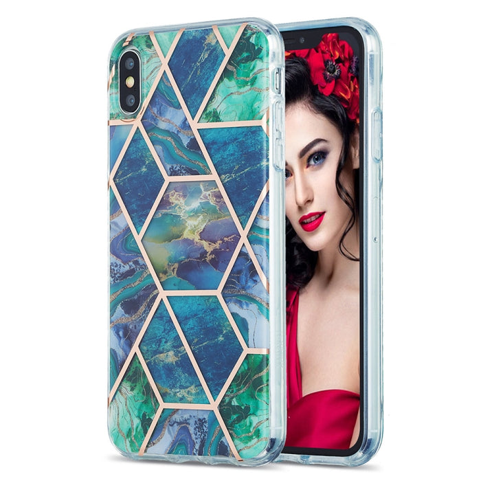 Estuche protector de TPU con patrón de mármol de galvanoplastia 3D