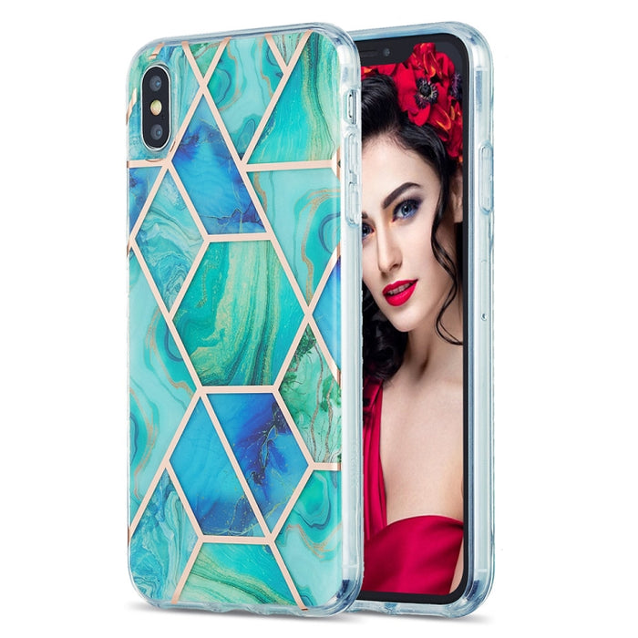 Estuche protector de TPU con patrón de mármol de galvanoplastia 3D