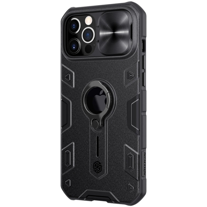 Estuche protector NILLKIN CamShield Armor a prueba de golpes con soporte de anillo invisible, For iPhone 12 Pro Max