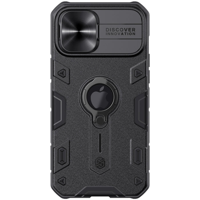 Estuche protector NILLKIN CamShield Armor a prueba de golpes con soporte de anillo invisible, For iPhone 12 Pro Max