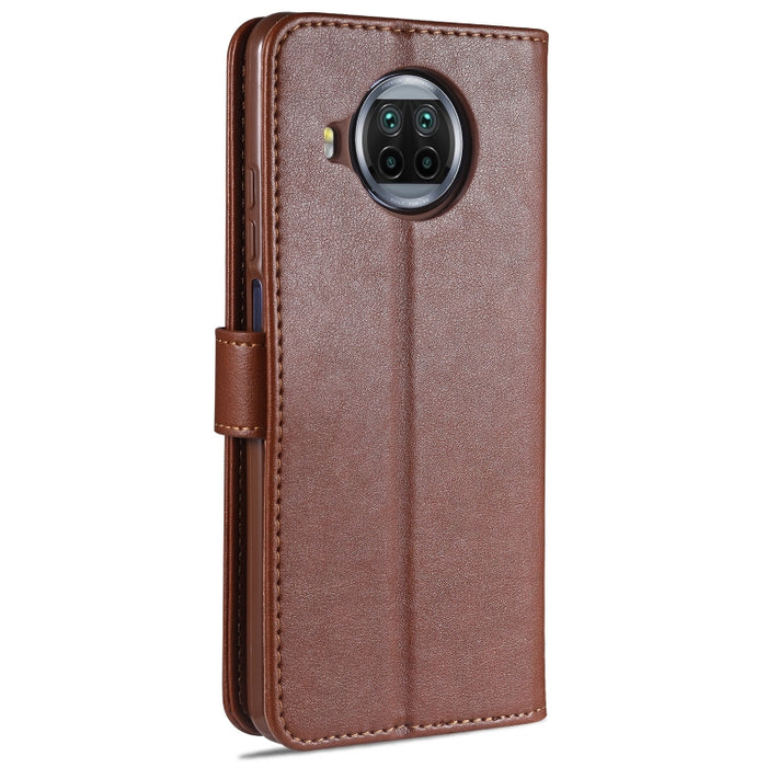 AZNS Estuche de cuero con tapa horizontal con textura de piel de oveja con soporte y ranuras para tarjetas y billetera, For Xiaomi Mi 10T Lite 5G