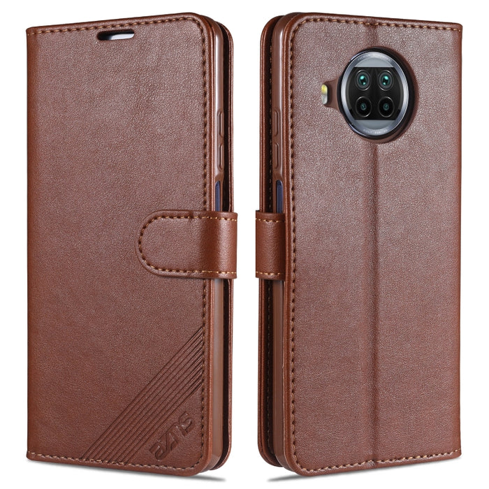 AZNS Estuche de cuero con tapa horizontal con textura de piel de oveja con soporte y ranuras para tarjetas y billetera, For Xiaomi Mi 10T Lite 5G