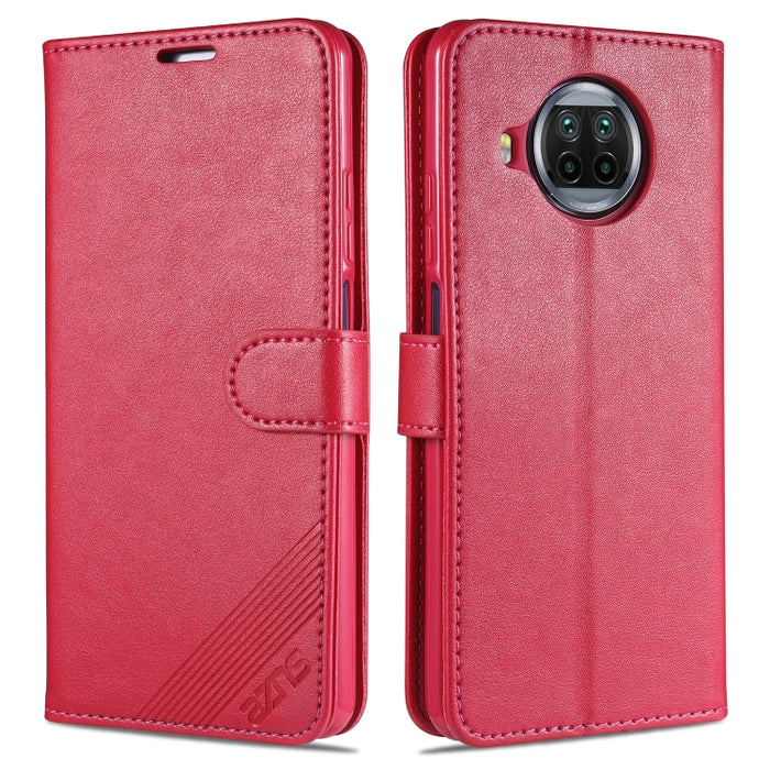 AZNS Estuche de cuero con tapa horizontal con textura de piel de oveja con soporte y ranuras para tarjetas y billetera, For Xiaomi Mi 10T Lite 5G