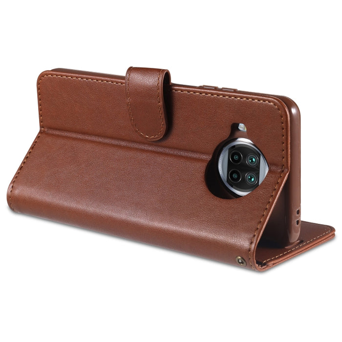 AZNS Estuche de cuero con tapa horizontal con textura de piel de oveja con soporte y ranuras para tarjetas y billetera, For Xiaomi Mi 10T Lite 5G