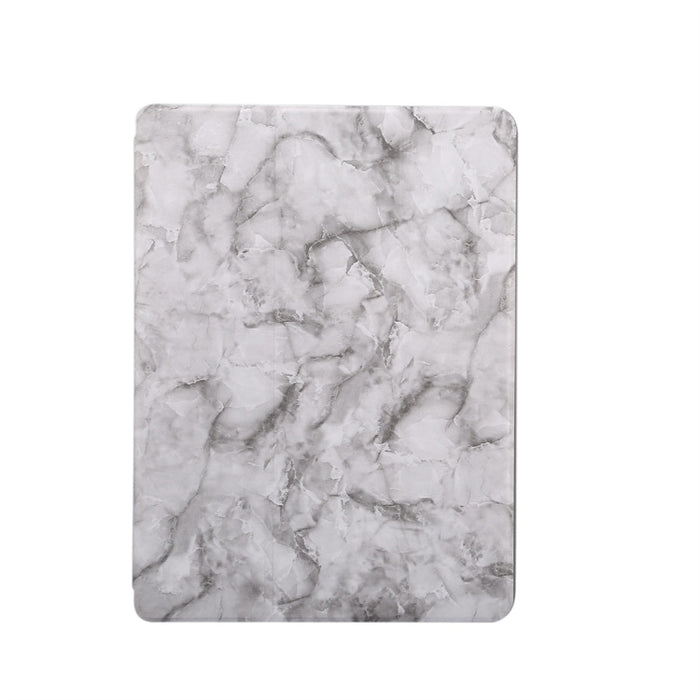 Para iPad 10.2 pulgadas Patrón de textura de mármol Estuche de cuero con tapa horizontal, con soporte de tres pliegues y ranura para bolígrafo y función de reposo / activación