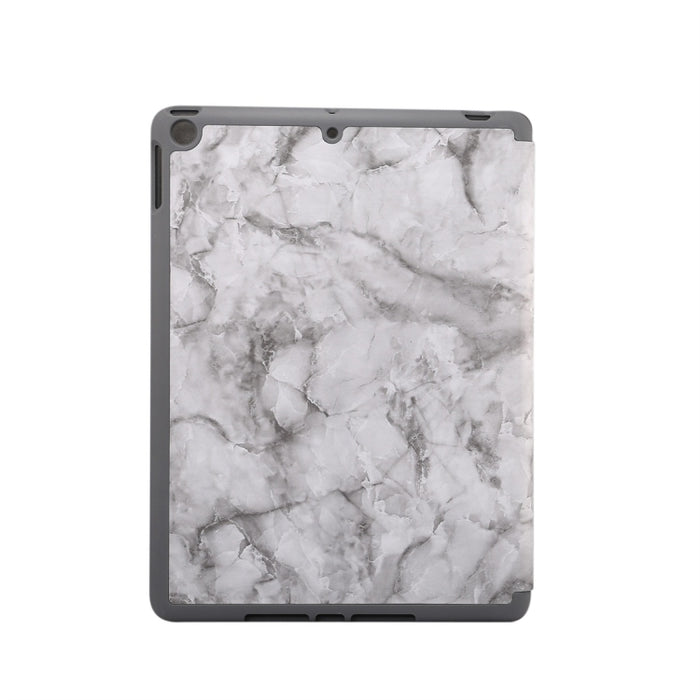 Para iPad 10.2 pulgadas Patrón de textura de mármol Estuche de cuero con tapa horizontal, con soporte de tres pliegues y ranura para bolígrafo y función de reposo / activación
