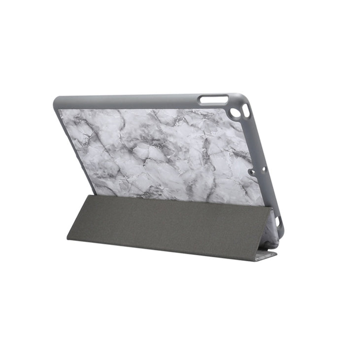 Para iPad 10.2 pulgadas Patrón de textura de mármol Estuche de cuero con tapa horizontal, con soporte de tres pliegues y ranura para bolígrafo y función de reposo / activación