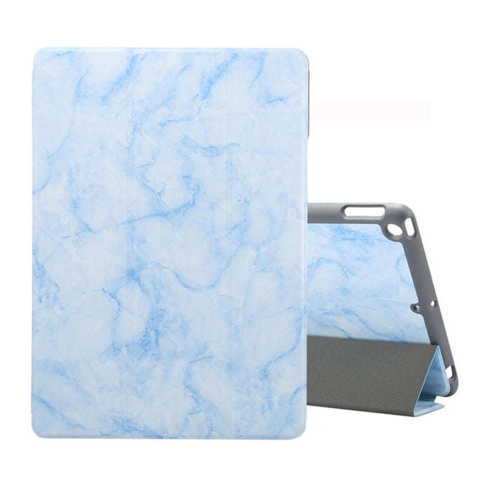 Para iPad 10.2 pulgadas Patrón de textura de mármol Estuche de cuero con tapa horizontal, con soporte de tres pliegues y ranura para bolígrafo y función de reposo / activación