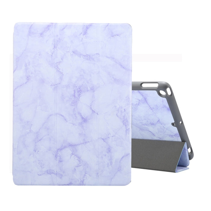 Para iPad 10.2 pulgadas Patrón de textura de mármol Estuche de cuero con tapa horizontal, con soporte de tres pliegues y ranura para bolígrafo y función de reposo / activación