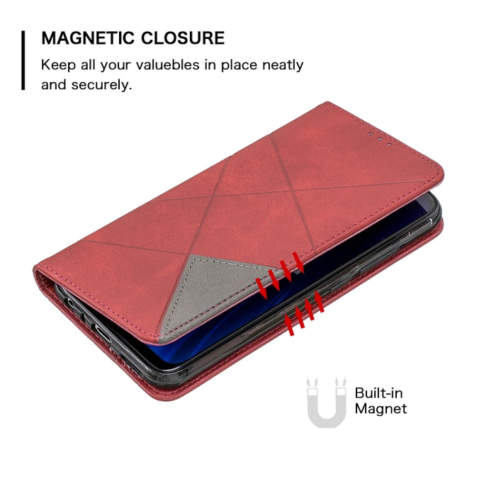 Estuche de cuero magnético con tapa horizontal con textura de rombos con soporte y ranuras para tarjetas, For Xiaomi Redmi Note 8, For Xiaomi Redmi Note 8 Pro