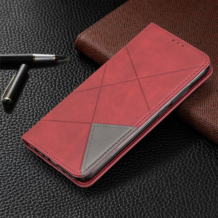 Estuche de cuero magnético con tapa horizontal con textura de rombos con soporte y ranuras para tarjetas, For Xiaomi Redmi Note 8, For Xiaomi Redmi Note 8 Pro