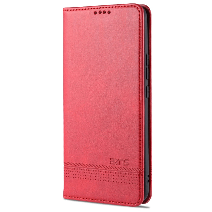 AZNS Estuche de cuero con tapa horizontal con textura de becerro magnético con ranuras para tarjetas y soporte y billetera, For Xiaomi Mi 11