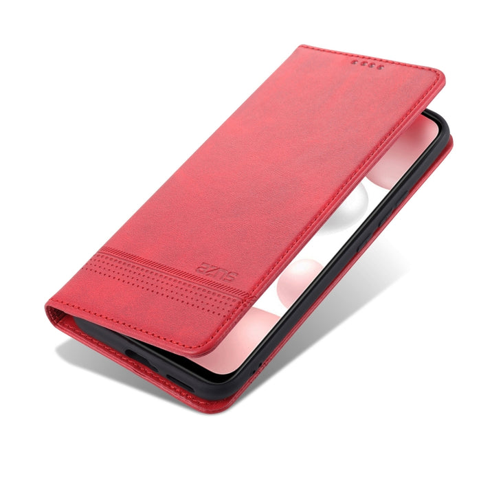 AZNS Estuche de cuero con tapa horizontal con textura de becerro magnético con ranuras para tarjetas y soporte y billetera, For Xiaomi Mi 11