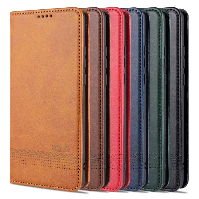 AZNS Estuche de cuero con tapa horizontal con textura de becerro magnético con ranuras para tarjetas y soporte y billetera, For Xiaomi Mi 11