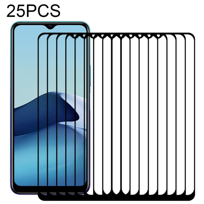 Película de vidrio templado de pantalla completa con pegamento completo de 25 piezas, For vivo Y20A (25 PCS), For OPPO Reno5 K (25 PCS), For Motorola Moto G9 Power (25 PCS), For Samsung Galaxy A02 (25 PCS), For Xiaomi Redmi K40 (25 PCS)                ...