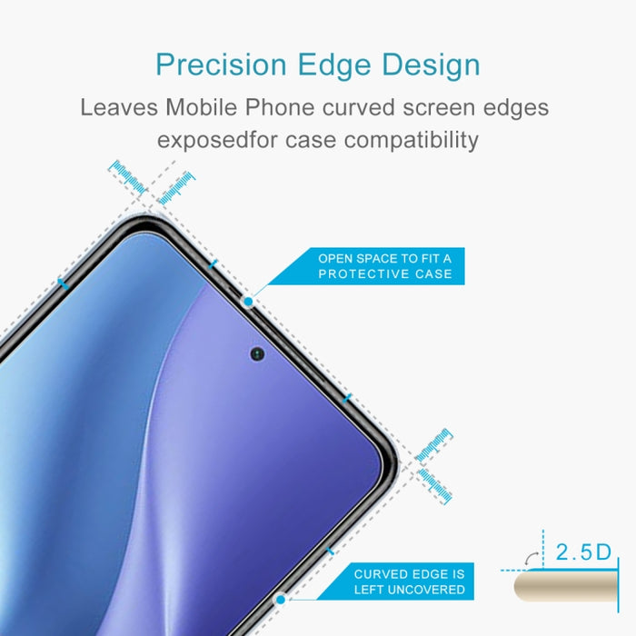 10 PCS 0.26mm 9H Dureza superficial 2.5D Película de pantalla no completa de vidrio templado a prueba de explosiones, For Xiaomi Redmi K40 Pro (10 PCS), For OPPO A55 5G (10 PCS), For Samsung Galaxy A02 (10 PCS)