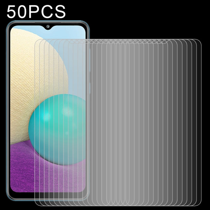 50 PCS 0.26mm 9H Dureza superficial 2.5D Película de pantalla no completa de vidrio templado a prueba de explosiones, For Xiaomi Redmi K40 Pro (50 PCS), For OPPO A55 5G (50 PCS), For Samsung Galaxy A02 (50 PCS)