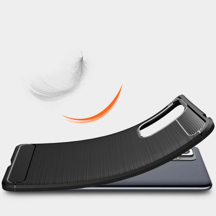 Estuche de TPU de fibra de carbono con textura cepillada, For Xiaomi Redmi Note 10 Pro