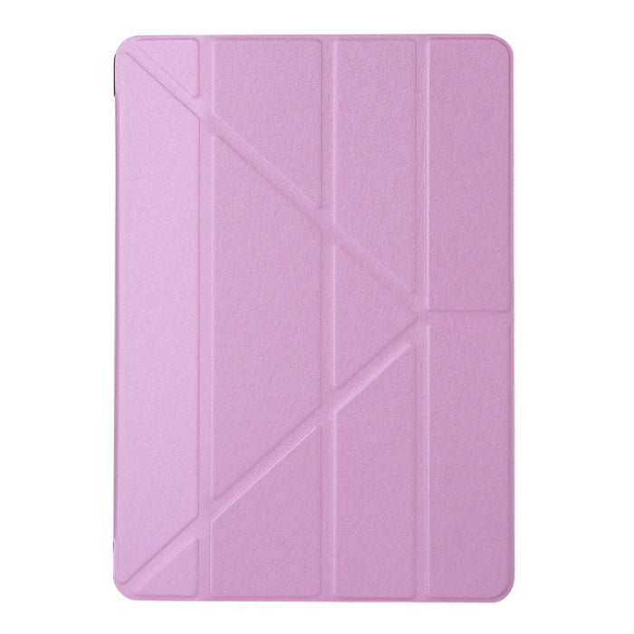 Para iPad 10.2 pulgadas Textura de seda Deformación horizontal Flip Funda de cuero con soporte